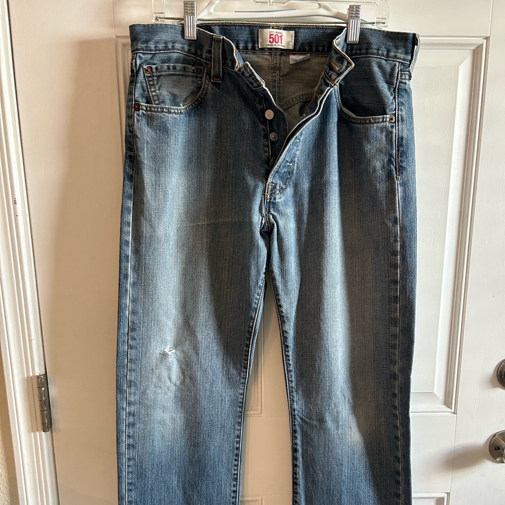 Vtg Levi’s 501 Mens Button Fly Original Riveted Jeans 33W 32 L